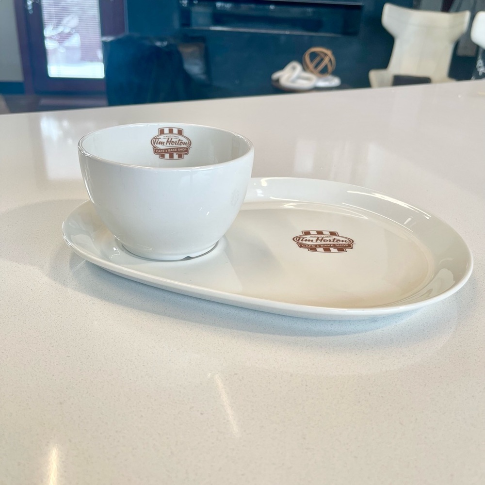 Tim Hortons soup salad serving plates w/cup bowl included with plate Steelite